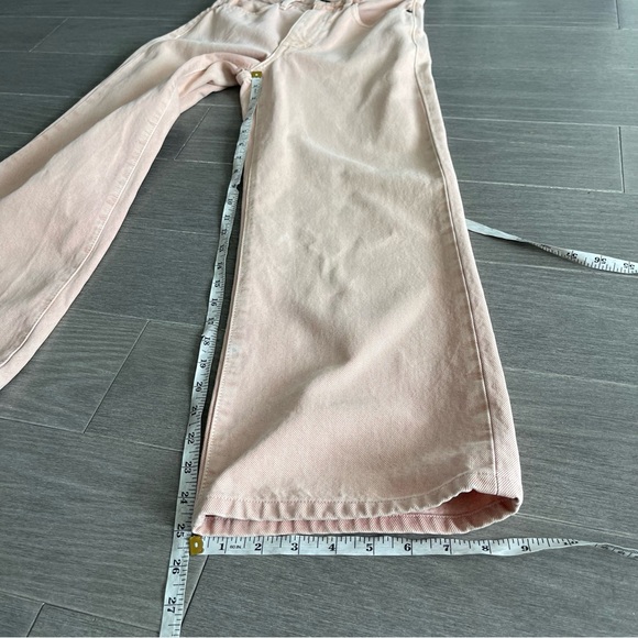 SLVRLAKE Grace High Rise Ankle Jeans Size 24 Dusty Pink Coral Wide Leg USA Made - Picture 15 of 16